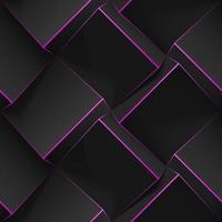 volumetrisch abstract structuur met zwart kubussen met dun roze lijnen. realistisch meetkundig naadloos patroon voor achtergronden, behang, textiel, kleding stof en omhulsel papier. vector realistisch sjabloon.