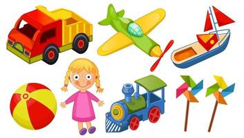 kinderen speelgoed pictogrammen geïsoleerd Aan wit achtergrond vector illustratie