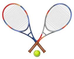 twee tennis rackets en bal vector illustratie