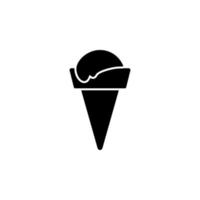 ijs room in een wafel toeter vector icoon illustratie