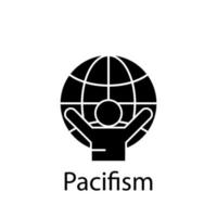 pacifisme, wereldbol, menselijk vector icoon illustratie
