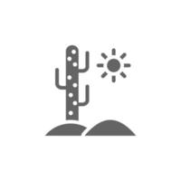 cactus, zon vector icoon illustratie