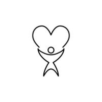 hart met menselijk vector icoon illustratie