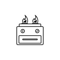 brander oven, Koken bereik, gas- reeks fornuis vector icoon illustratie