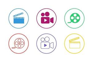 kleurrijke film pictogramserie vector