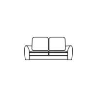 twee zitter sofa vector icoon illustratie