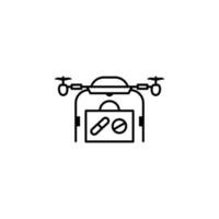 quadcopter, drone, pillen geneeskunde vector icoon illustratie