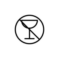 alcohol verbod vector icoon illustratie