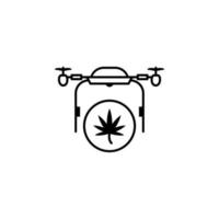 quadcopter, drone, marihuana vector icoon illustratie