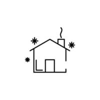 huis sneeuw concept lijn vector icoon illustratie