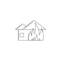brandend huis vector icoon illustratie