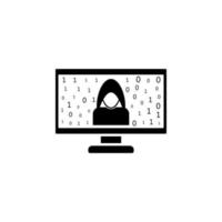 hacker Aan de computer vector icoon illustratie