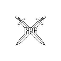 logo rpg spellen vector icoon illustratie