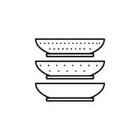 platen, avondeten bord, serviesgoed vector icoon illustratie