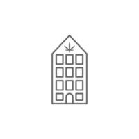 Amsterdam, gebouwen vector icoon illustratie