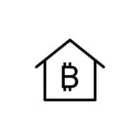 echt landgoed bitcoin vector icoon illustratie