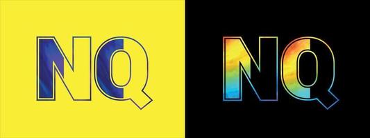 eerste brief nq logo icoon vector ontwerp sjabloon. premie luxueus logotype voor zakelijke bedrijf identiteit
