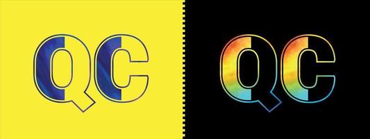 brief qc logo ontwerp vector sjabloon. creatief modern luxueus logotype voor zakelijke bedrijf identiteit
