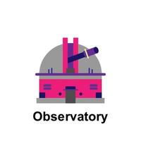 ruimte, observatorium kleur vector icoon illustratie