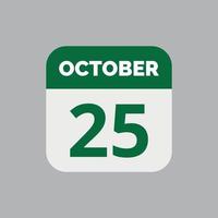 25 oktober kalender datum icoon vector