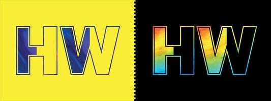 eerste brief hw logo icoon vector ontwerp sjabloon. premie luxueus logotype voor zakelijke bedrijf identiteit