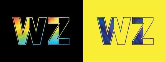eerste brief wz logo icoon vector ontwerp sjabloon. premie luxueus logotype voor zakelijke bedrijf identiteit