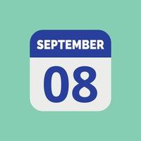 8 september kalender datum icoon vector
