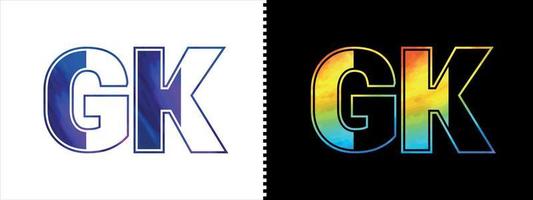 eerste brief gk logo icoon vector ontwerp sjabloon. premie luxueus logotype voor zakelijke bedrijf identiteit