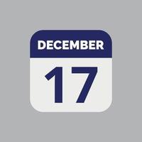 17 december kalender datum icoon vector