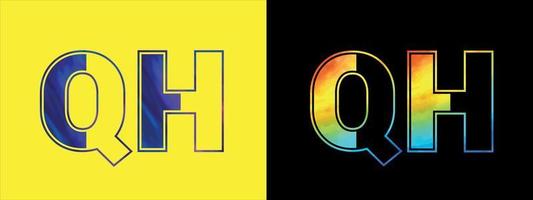 eerste brief qh logo icoon vector ontwerp sjabloon. premie luxueus logotype voor zakelijke bedrijf identiteit