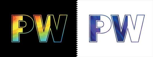 brief pw logo ontwerp vector sjabloon. creatief modern luxueus logotype voor zakelijke bedrijf identiteit