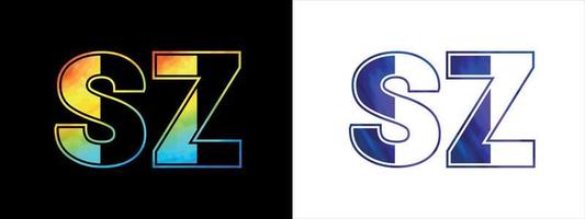eerste brief sz logo icoon vector ontwerp sjabloon. premie luxueus logotype voor zakelijke bedrijf identiteit