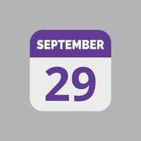 29 september kalender datum icoon vector