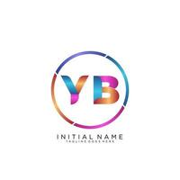 brief yb kleurrijk logo premie elegant sjabloon vector
