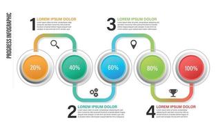 vooruitgang infographic achtergrond vector