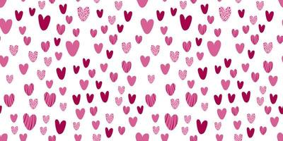 achtergrond met verschillend gekleurde confetti harten voor Valentijnsdag dag. naadloos patroon vector