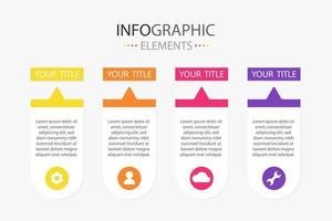 illustratie infographic ontwerp sjabloon met pictogrammen en 4 opties of stappen. worden gebruikt voor presentaties of info grafiek. vector