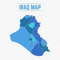 Irak gedetailleerde kaart met regio's vector