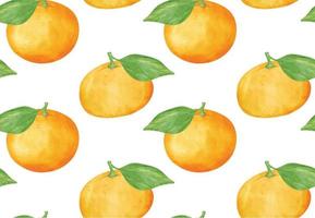 patroon naadloos achtergrond waterverf vers geheel oranje fruit hand- tekening geschilderd illustratie geïsoleerd Aan wit achtergrond vector