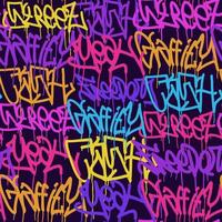 graffiti achtergrond met markeerstift brieven, helder gekleurde belettering tags vector