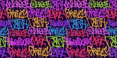 graffiti achtergrond met markeerstift brieven, helder gekleurde belettering tags vector