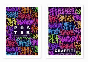 graffiti poster achtergrond met markeerstift brieven, helder gekleurde banier vector