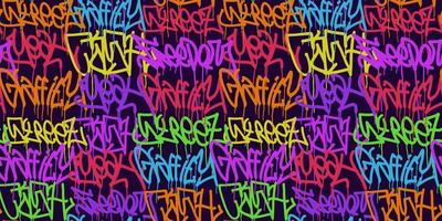 graffiti achtergrond met markeerstift brieven, helder gekleurde belettering tags vector