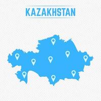 Kazachstan eenvoudige kaart met kaartpictogrammen vector