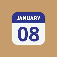 januari 8 kalender icoon vector