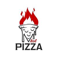 pizza icoon, straat voedsel restaurant retro symbool vector