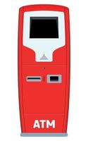 gemakkelijk vector Geldautomaat in rood kleur