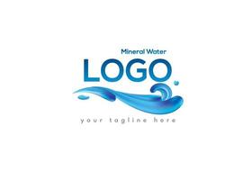 blauw mineraal water logo ontwerp. pro vector ontwerp