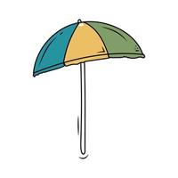 tekening strand paraplu. hand- getrokken vector illustratie geïsoleerd Aan wit achtergrond