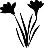 vector silhouet van bloemen Aan wit achtergrond